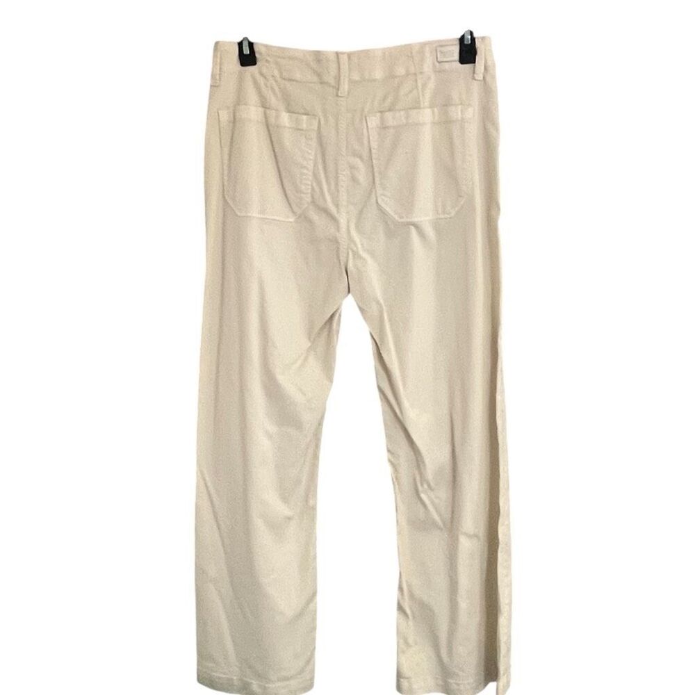 PAIGE Woman’s Cream Carly Pant Jeans Wide Leg Tie at Waist Lyocell & Elastane sz - Picture 3 of 9